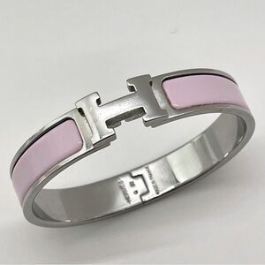 AUTHENTIC HERMES CLIC H BRACELET - PINK